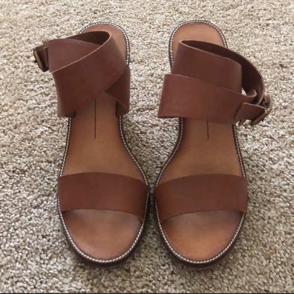 Dolce Vita Brown Leather Wedges - Picture 1 of 2